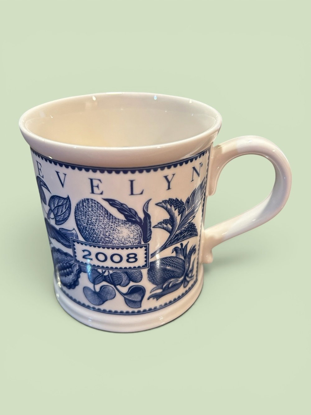 Crabtree & Evelyn 2008 Blue/White Annual Collectible Mug - Pre-Owned No Box